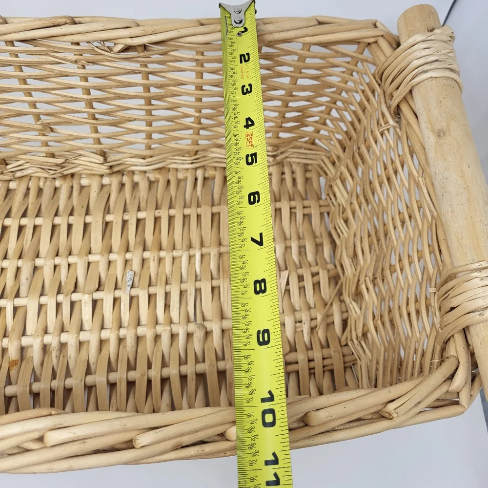 Long Wicker Basket‎ Rectangle Light Beige Cream Color Entertaining Gift Giving